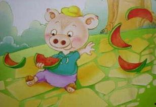 一只小猪吃瓜,趣味盎然的夏日时光