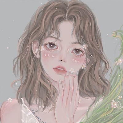 吃瓜头像女手绘,描绘现代女性的悠闲生活